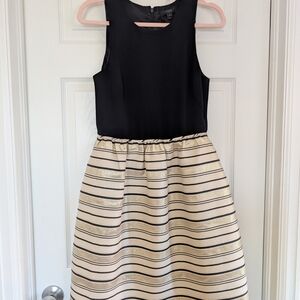 J. Crew Dress with Black and Gold Stripes
